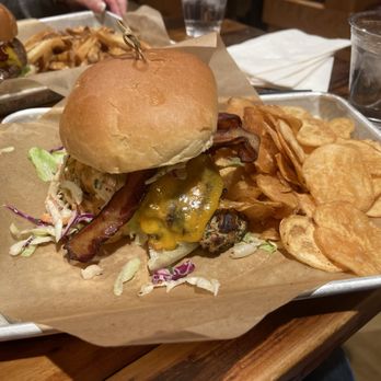 Backyard Brewery - It's Chicky- chicken sandwich with homemade chips - Breweries Near Me - Manchester, New Hampshire Backyard Brewery - It's Chicky- chicken sandwich with homemade chips - Breweries Near Me - Manchester, New Hampshire