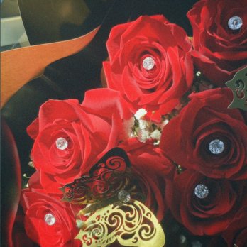San Jose Flowers - 18 roses with baby's breathe, diamond pins, and gold butterflies. - Florists Near Me - San Jose, California San Jose Flowers - 18 roses with baby's breathe, diamond pins, and gold butterflies. - Florists Near Me - San Jose, California