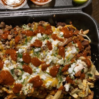 Calitacos Restaurant - Half Carne Asada and Adobada fries - Tacos Near Me - Tolleson, Arizona