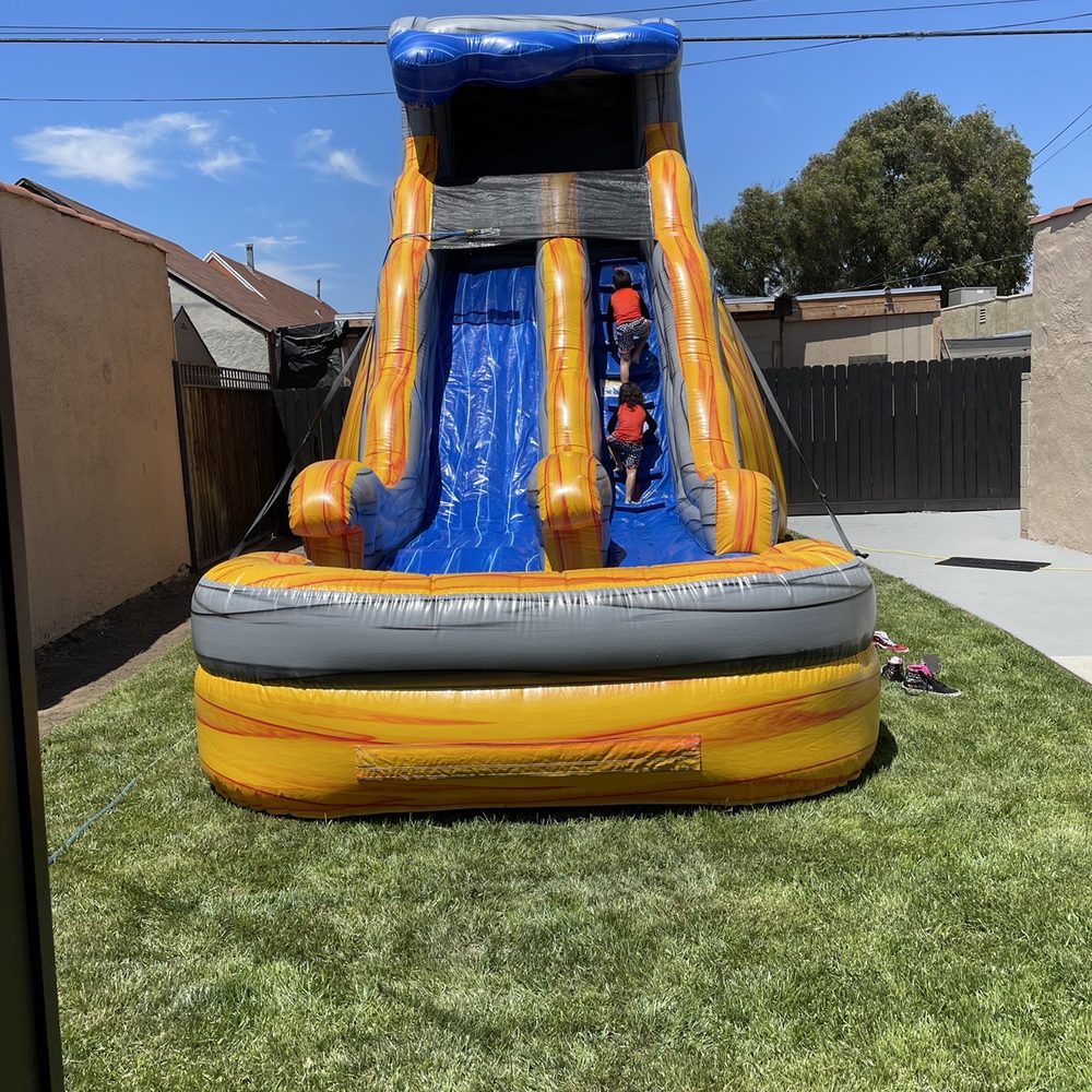 Cal Jump - 14ft water slide, fit perfectly in our backyard - Bounce House Rentals Near Me - Redondo Beach, California Cal Jump - 14ft water slide, fit perfectly in our backyard - Bounce House Rentals Near Me - Redondo Beach, California