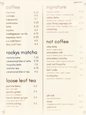 Menu photo 8 Coffee MCO Los Angeles, CA