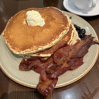 Millers All Day - Cornmeal pancake with side of bacon - Breakfast & Brunch Near Me - Charleston, South Carolina Millers All Day - Cornmeal pancake with side of bacon - Breakfast & Brunch Near Me - Charleston, South Carolina