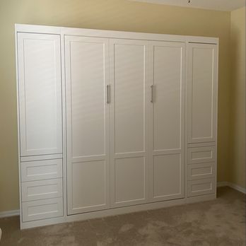 Murphy Beds & Storage Solutions - Queen size Murphy bed with side panels for storage. - Furniture Stores Near Me - St. Augustine, Florida