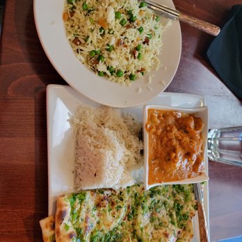 Coriander - Gobi Tikka Masala, saffron rice, and spicy naan.I ate it all! - Indian Near Me - Denver, Colorado Coriander - Gobi Tikka Masala, saffron rice, and spicy naan.I ate it all! - Indian Near Me - Denver, Colorado