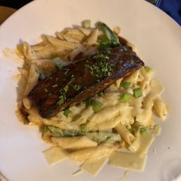 Rasta Pasta with Jerk Salmon