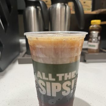 Panera Bread - Iced coffee: from a machine not strong enough tastes watered down - Salad Near Me - Azusa, California
