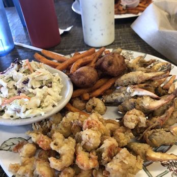 The Cutting Board - Lunch combo (crawfish tails & crab claws) with slaw and sweet potato fries - New American Near Me - Milton, Florida The Cutting Board - Lunch combo (crawfish tails & crab claws) with slaw and sweet potato fries - New American Near Me - Milton, Florida