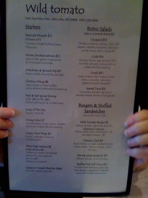 Menu photo 2 Wild Tomato Cabin John, MD