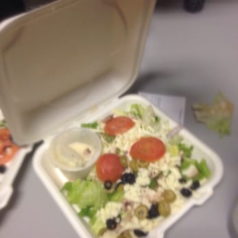Fellini's Pizza - Salad made in the wrong end of the container. At least this one didn't have brown lettuce. - Pizza Near Me - Atlanta, Georgia Fellini's Pizza - Salad made in the wrong end of the container. At least this one didn't have brown lettuce. - Pizza Near Me - Atlanta, Georgia