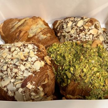 WhatCoffee - Almond, pistachio, and chocolate banana croissants - Cafes Near Me - Santa Clara, California WhatCoffee - Almond, pistachio, and chocolate banana croissants - Cafes Near Me - Santa Clara, California