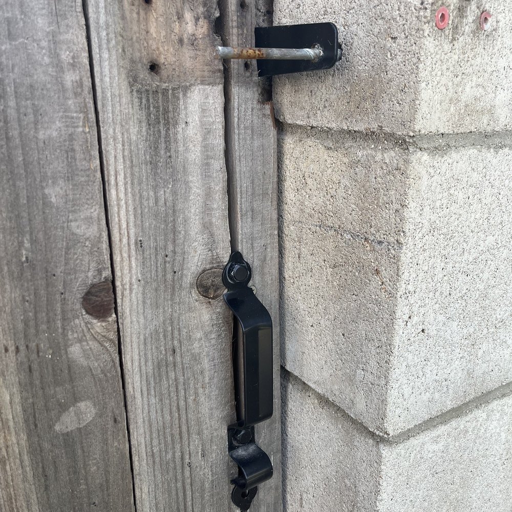 Lugo's Handyman Services - Drill bit holding the gate open. I hired them to replace hinges and the latch, which I provided. This is the type of work his crew does. - Handyman Near Me Lugo's Handyman Services - Drill bit holding the gate open. I hired them to replace hinges and the latch, which I provided. This is the type of work his crew does. - Handyman Near Me