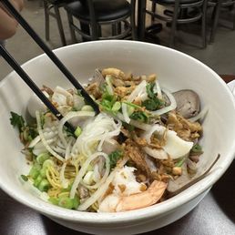 Hu Tieu/Pork Noodles - dry egg and rice noodles with soup on the side. Very good and not the easiest dish to find! Hu Tieu/Pork Noodles - dry egg and rice noodles with soup on the side. Very good and not the easiest dish to find!