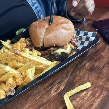 Biglow's Burgers - Burger with grilled onions, bbq sauce , and bacon - Burgers Near Me - Oklahoma City, Oklahoma Biglow's Burgers - Burger with grilled onions, bbq sauce , and bacon - Burgers Near Me - Oklahoma City, Oklahoma