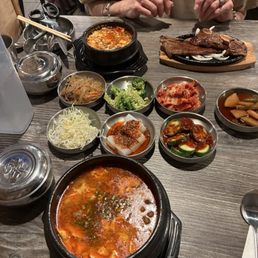 Tofu beef soup and La galbi