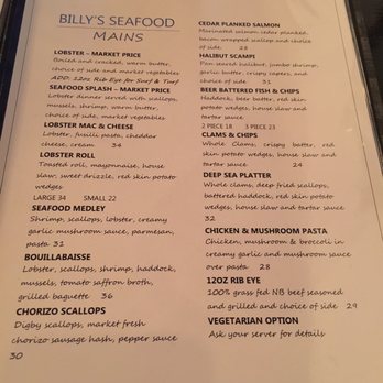 Billy's Seafood - Menu as of July 2019 - Seafood Near Me - Saint John, New Brunswick Billy's Seafood - Menu as of July 2019 - Seafood Near Me - Saint John, New Brunswick