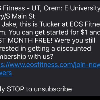 EōS Fitness - The text explaining 1 month free starting for $1 - Gyms Near Me - Orem, Utah