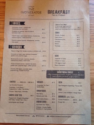 Menu photo 3 The Incinerator Willoughby, NSW