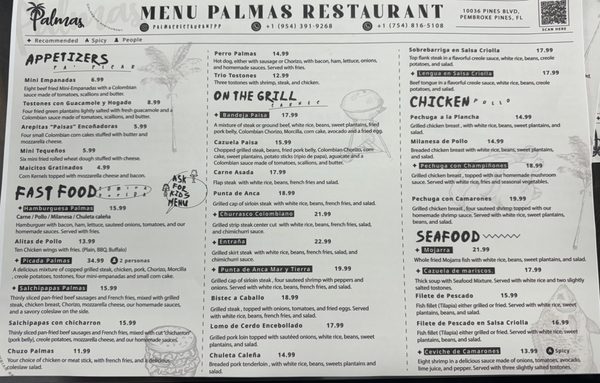 Menu photo 1 Palmas Colombian Restaurant Pembroke Pine, FL