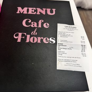 Cafe De Flores - My bill!!!! - Desserts Near Me - Las Vegas, Nevada Cafe De Flores - My bill!!!! - Desserts Near Me - Las Vegas, Nevada