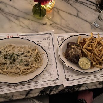 Bar Cecil - Bucatini cacio e Pepe and Steak and Frites - Cocktail Bars Near Me - Palm Springs, California