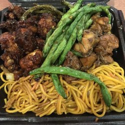 Bourbon chicken and Mongolian chicken
