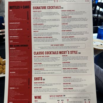 Nicky Rottens - Menu - Sports Bars Near Me - Coronado, California