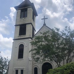 Court Square Cafe - The local beautiful Catholic Church.