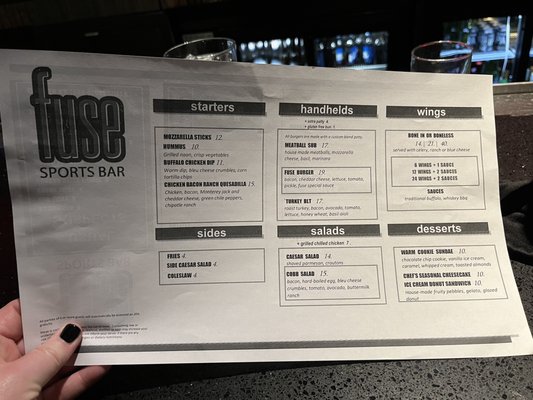 Menu photo 7 Fuse Sports Bar Nashville, TN