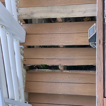 Siebert Realty - Happy that the person this happened to fell up the steps not down onto the concrete patio - Vacation Rentals Near Me - Virginia Beach, Virginia
