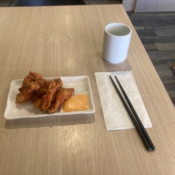 Ramen Kumamoto - Karaage Chicken 5 pcs with Hot Green Tea. - Ramen Near Me - Newark, Delaware Ramen Kumamoto - Karaage Chicken 5 pcs with Hot Green Tea. - Ramen Near Me - Newark, Delaware