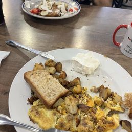 Digging into our brunch