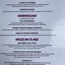 a menu for a mexican restaurant