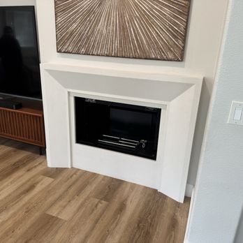 Pacific Custom Precast - Contempo surround in white sand - Fireplace Services Near Me - Orange, California