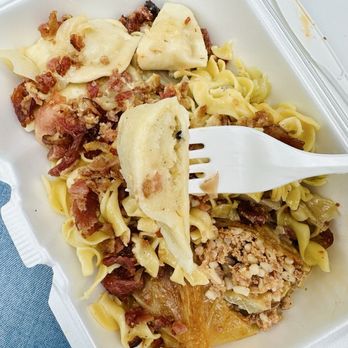 Pittsburgh Pierogi Truck - Inside bacon pierogi - Food Trucks Near Me Pittsburgh Pierogi Truck - Inside bacon pierogi - Food Trucks Near Me