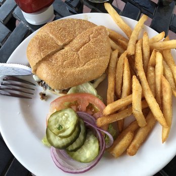 Crest Bar & Grill - Gorgonzola Cheeseburger (veggie patty, instead of beef). - American Near Me - Bakersfield, California