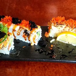 Samurai Sushi Bar & Grill - Vampire, tiger, and westport roll with Masago on top