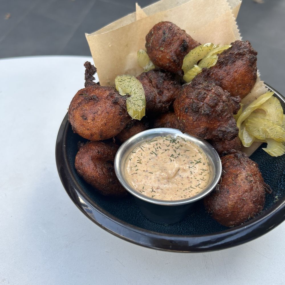 Sloane's Corner - Lobster fritters - New American Near Me - Dallas, Texas Sloane's Corner - Lobster fritters - New American Near Me - Dallas, Texas