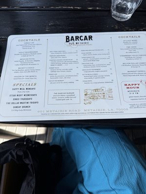 Menu photo 1 Barcar Metairie, LA
