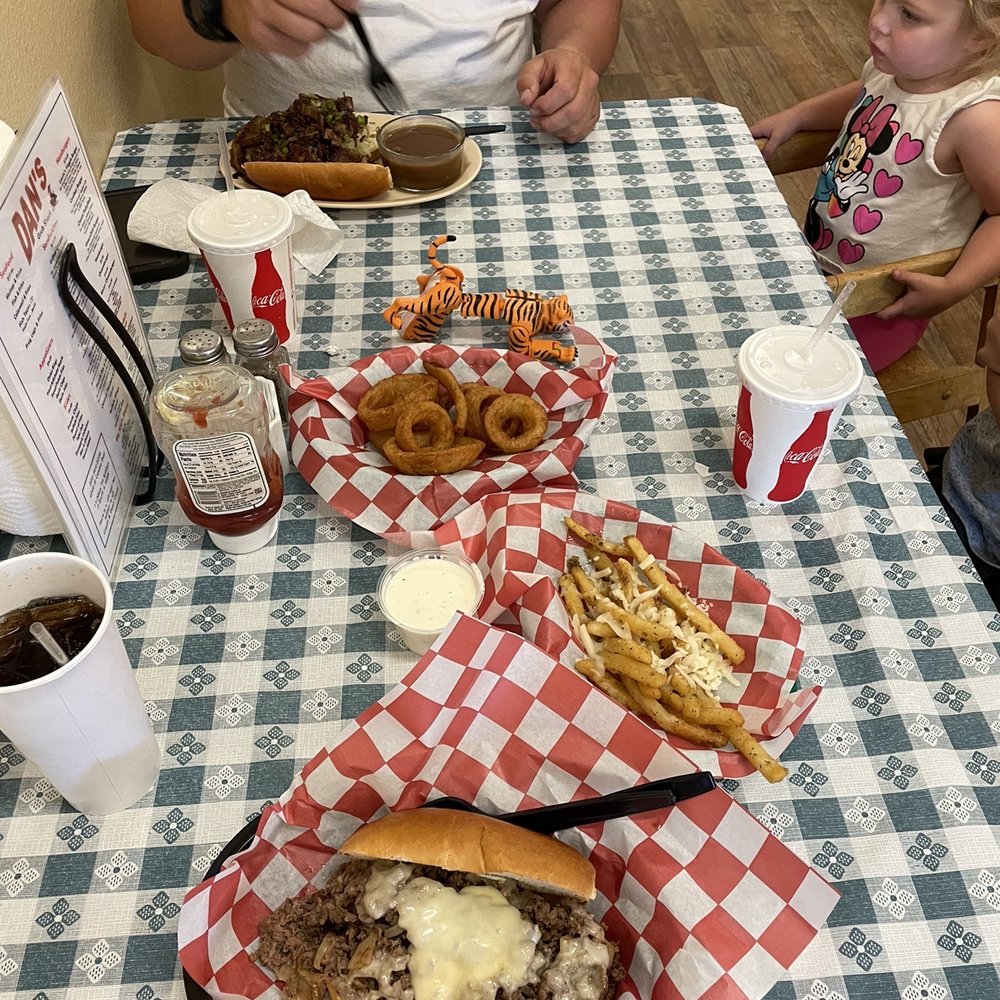 Dan's The Grub Shack - Open face bbq BBQ Beef Brisket Sandwich with Mashed Potatoes &  Gravy. Garlic fries/ onion rings and a Philly Cheesesteak Sandwich - Burgers Near Me - Atascadero, California