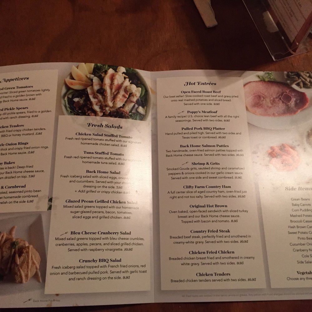 Back Home Restaurant - Comfort Food Near Me - Elizabethtown, Kentucky