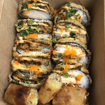 Dim 'N' Den Sum - Double order of the deep fried Sushi Special! (& some of my lumpia) - Food Trucks Near Me - Koloa, Hawaii
