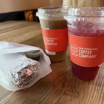 San Fernando Coffee Company - Burrito, strawberry hibiscus lemonade and cold brew - Coffee & Tea Near Me - Paramount, California San Fernando Coffee Company - Burrito, strawberry hibiscus lemonade and cold brew - Coffee & Tea Near Me - Paramount, California