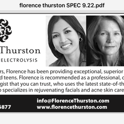 Florence Thurston Electrolysis and Skincare - Ridgefield Press Ad
