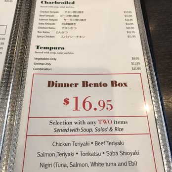 Wasabi Bistro - Menu as of 1/28/17, weekend bento box price - Japanese Near Me - Livermore, California