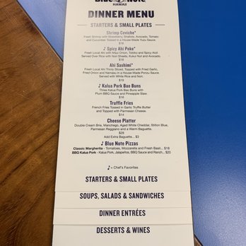 Blue Note Hawaii - Check out these great new food menu's at Blue Note Hawaii..so Ono! - Music Venues Near Me - Honolulu, Hawaii