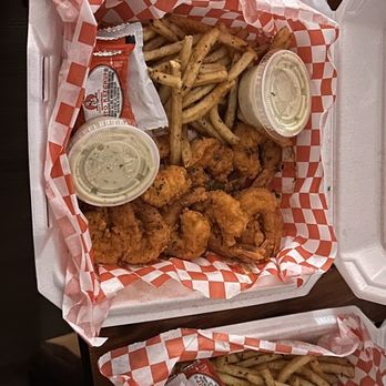 Eat Wit Yo Eyez - Lemon pepper catfish with fries. Fried shrimp with fries and red beans and rice! Everything was so great! - Cajun/Creole Near Me - San Antonio, Texas