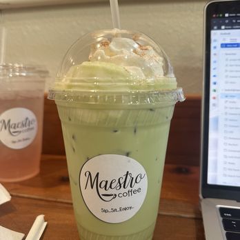 Maestro Coffee House - Banana Cream Matcha Latte - Coffee & Tea Near Me - Sacramento, California