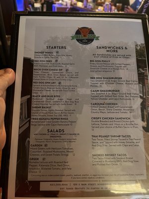 Menu photo 1 Red Dog On Main Rogersville, TN