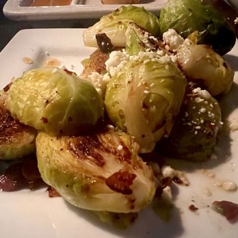 Gervais & Vine - Sautéed Brussels with bacon, feta and white balsamic reduction - Wine Bars Near Me - Columbia, South Carolina