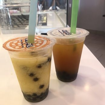 Quickly Boba Tea - Mango fruit slushie with boba pearls Passion fruit cold tea with boba pearls - Bubble Tea Near Me - Orlando, Florida Quickly Boba Tea - Mango fruit slushie with boba pearls Passion fruit cold tea with boba pearls - Bubble Tea Near Me - Orlando, Florida